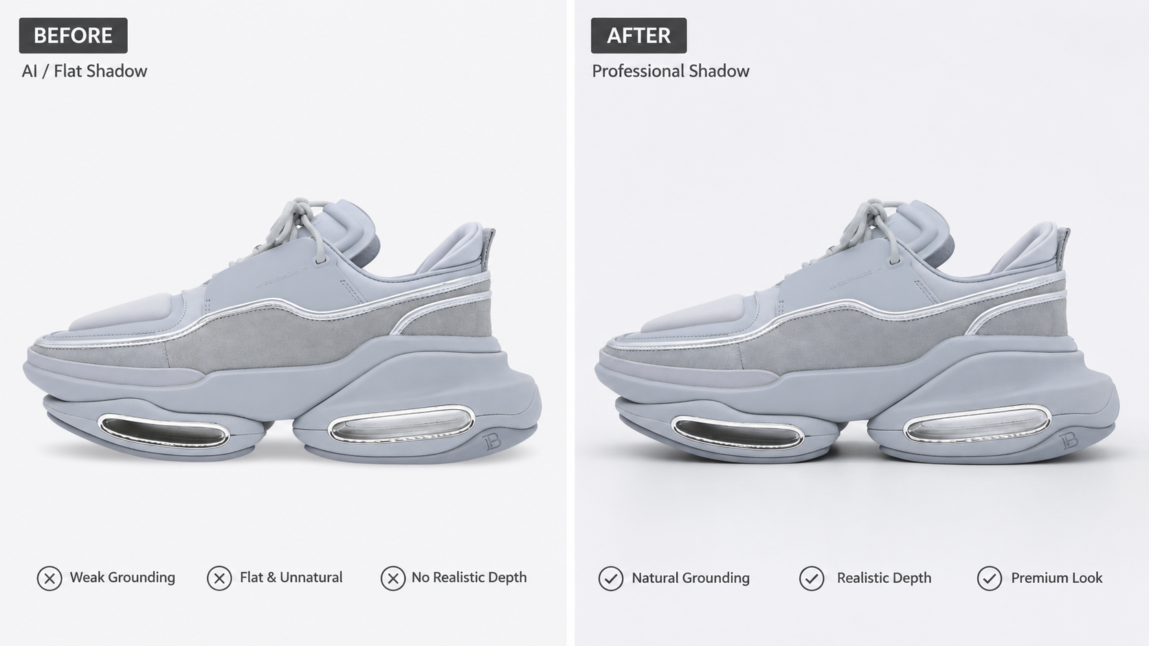 Product Shadow Comparison for Photo Editing