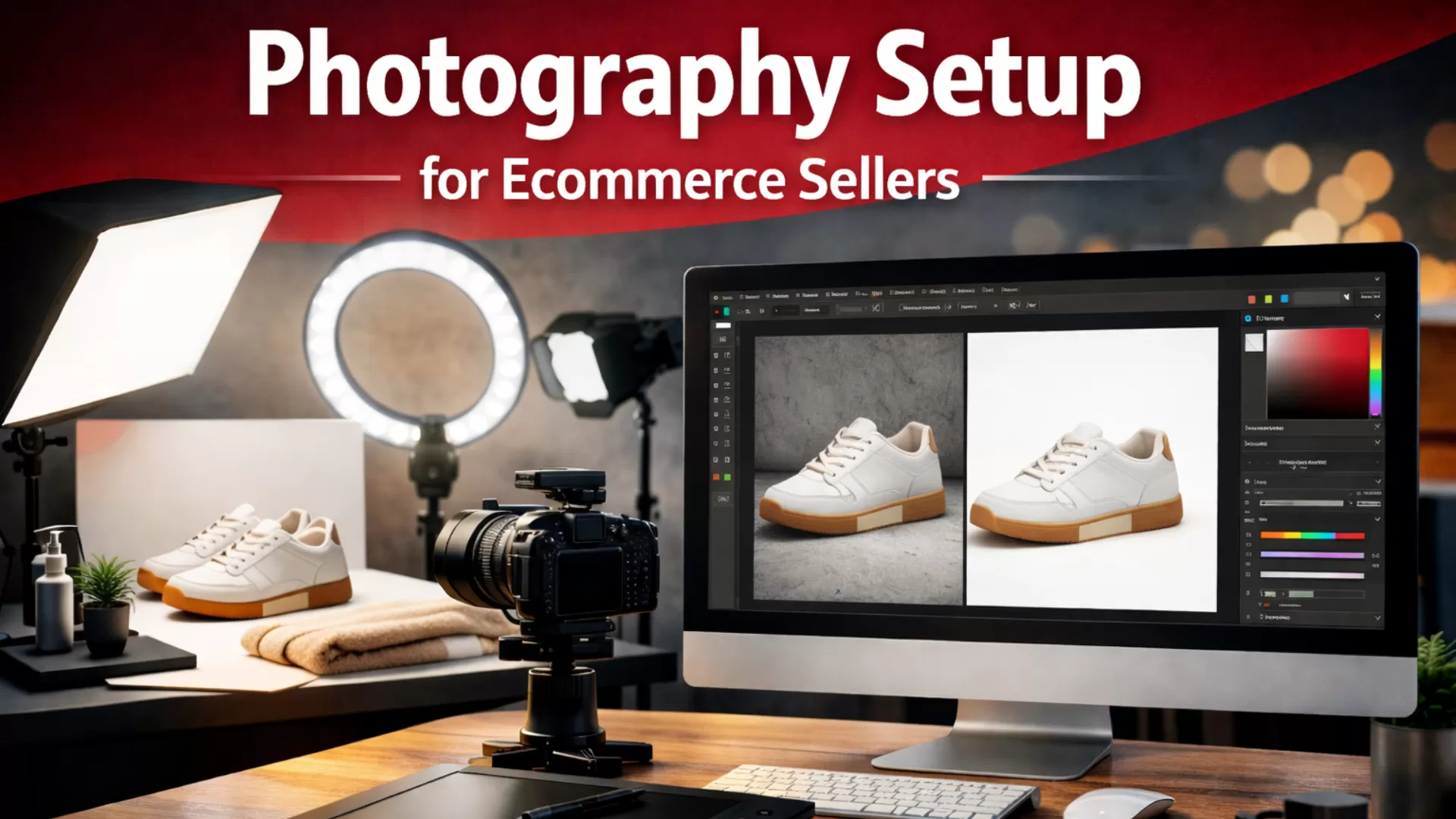 Product photography setup and editing process for ecommerce sellers