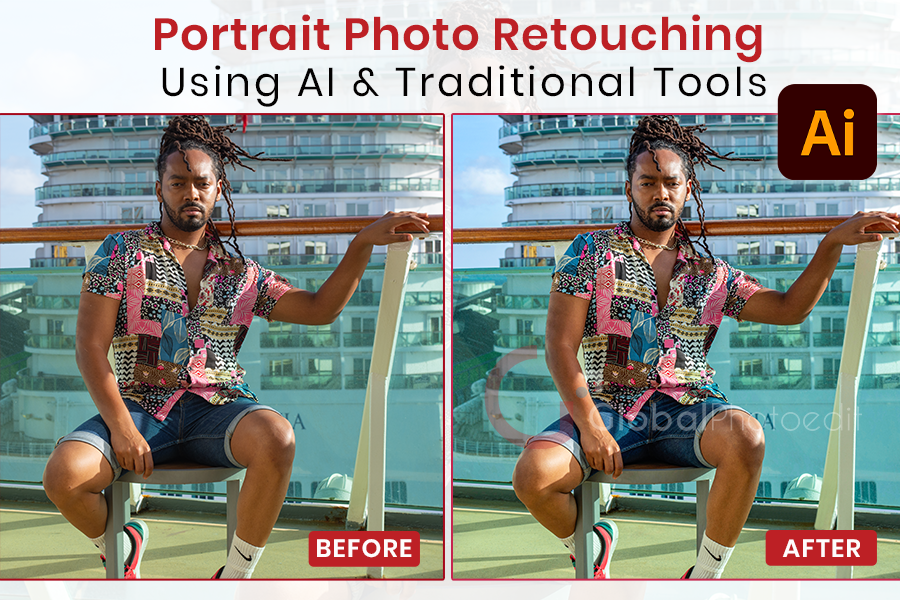 Portrait Retouching Using AI and Traditional Tools